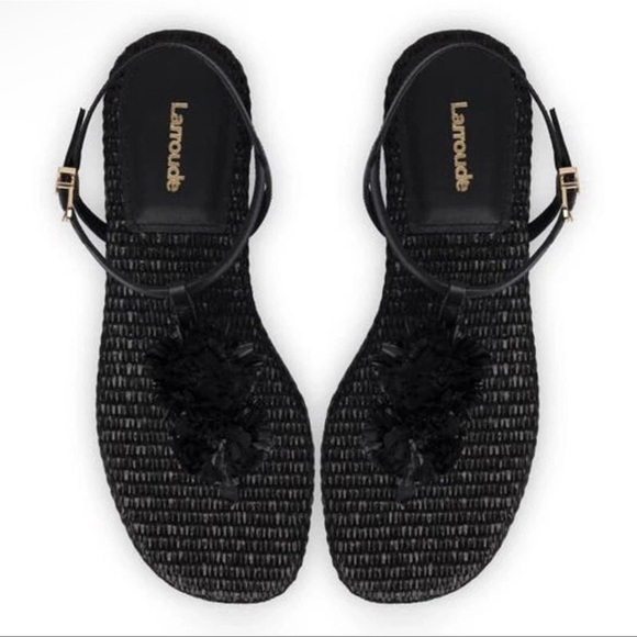New Larroude Marilyn Raffia Strappy Sandals - Picture 1 of 6